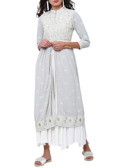 embroidered high slit kurta - 15564515 - Very Small Image - 1