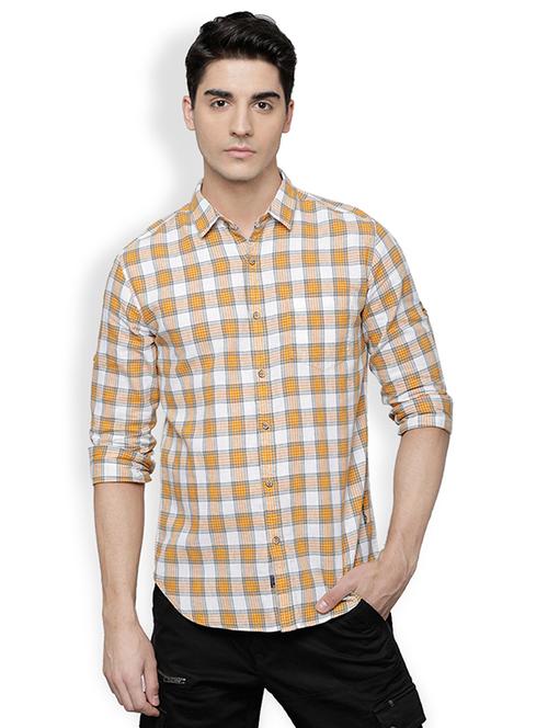 yellow cotton casual shirt - 15564780 - Very Small Image - 1