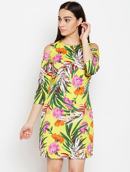 cold shoulder floral sheath dress - 15565016 - Very Small Image - 1