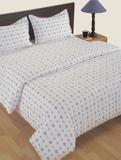cotton satin 250 tc motifs print bed in a bag set of 4 - white - 15565892 - Very Small Image - 1