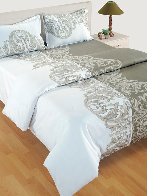 cotton 144 tc bed in a bag set of 4 - white, grey - 15565893 - Very Small Image - 1