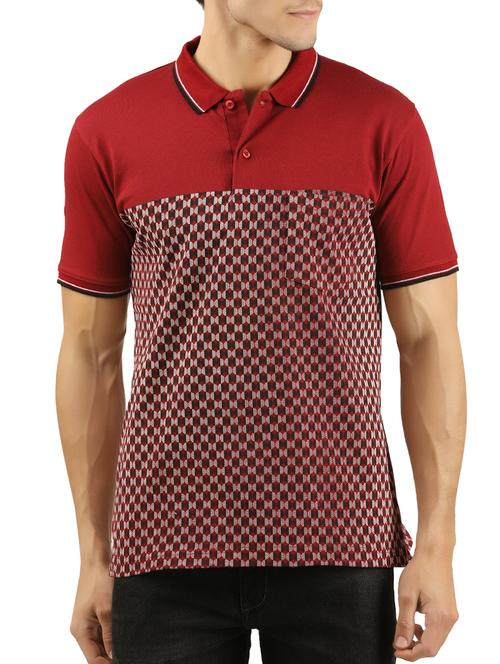 maroon all over print t-shirt - 15566349 - Very Small Image - 1