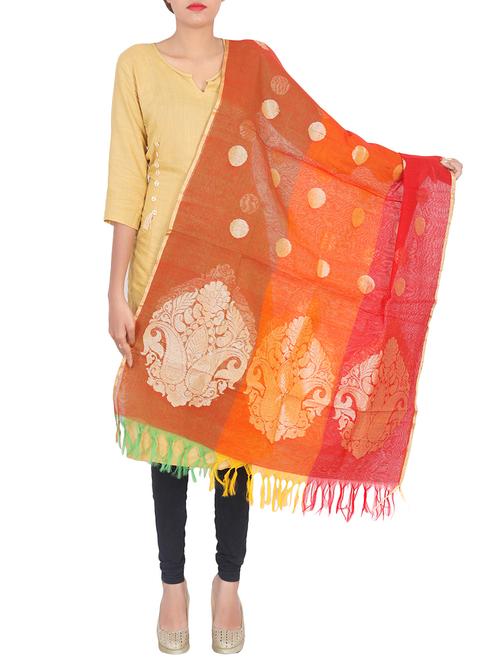 self-design banarasi dupatta - 15566659 - Very Small Image - 1