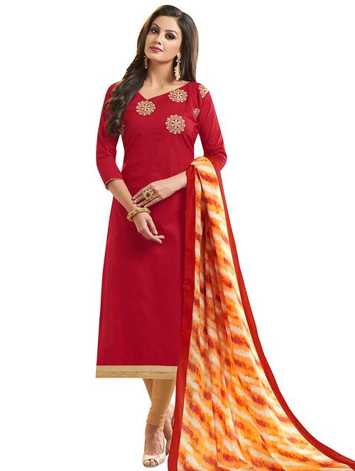 embroidered unstitched churidaar suit - 15566715 - Very Small Image - 1