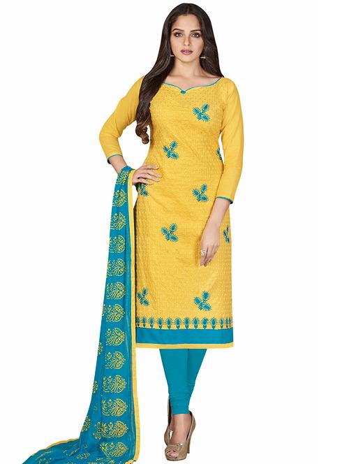 chikankakri unstitched churidaar suit - 15566728 - Very Small Image - 1