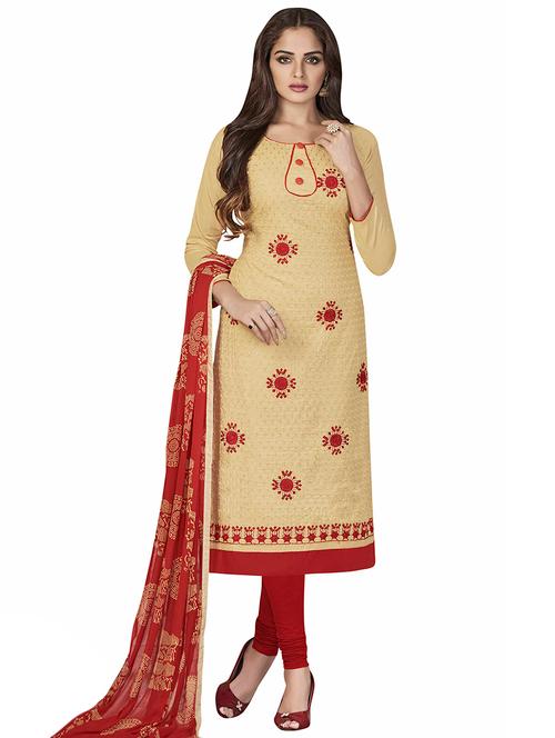 embroidered unstitched churidaar suit - 15566731 - Very Small Image - 1