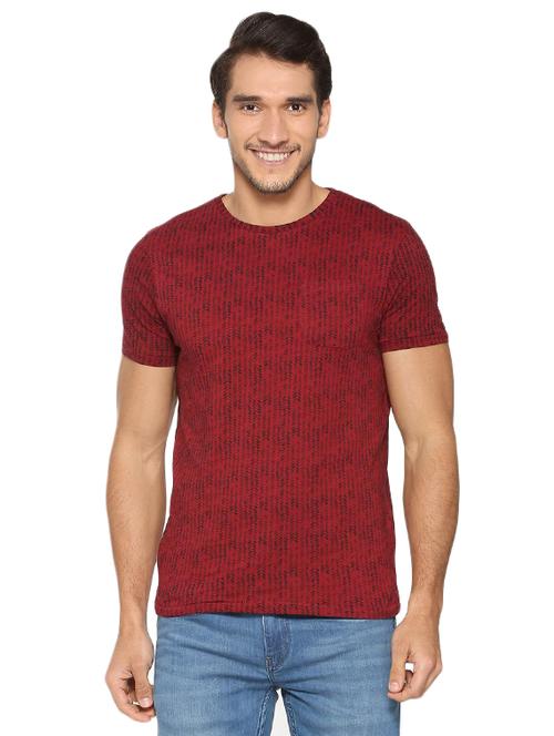 maroon cotton all over print t-shirt - 15566861 - Very Small Image - 1
