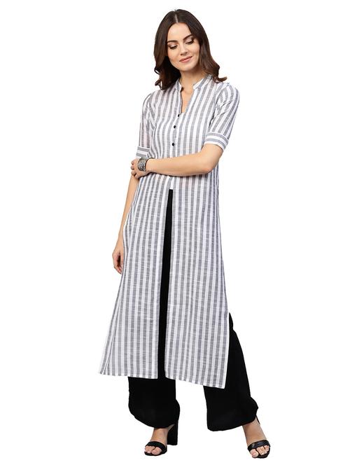 high slit stripes kurta - 15567862 - Very Small Image - 1