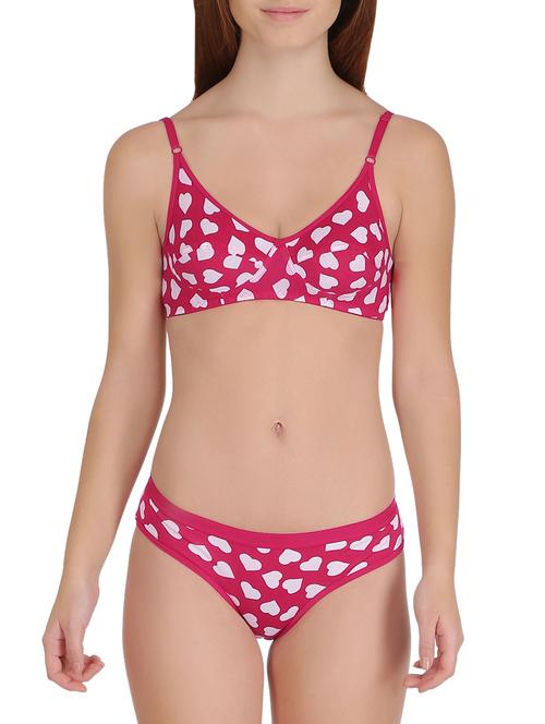 heart print bra & panty set - 15567909 - Very Small Image - 1