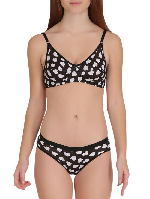 heart print bra & panty set - 15567911 - Very Small Image - 1