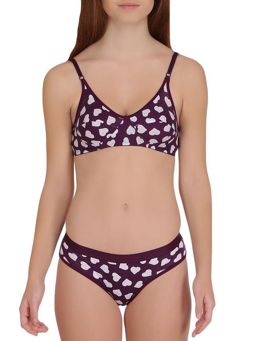 heart print bra & panty set - 15567913 - Very Small Image - 1