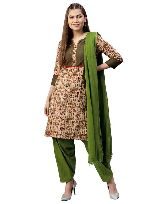 kaantha work kurta with salwar set - 15568075 - Very Small Image - 1
