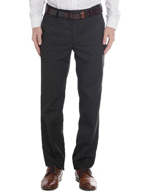 grey polyester blend flat front formal trouser - 15568135 - Very Small Image - 1