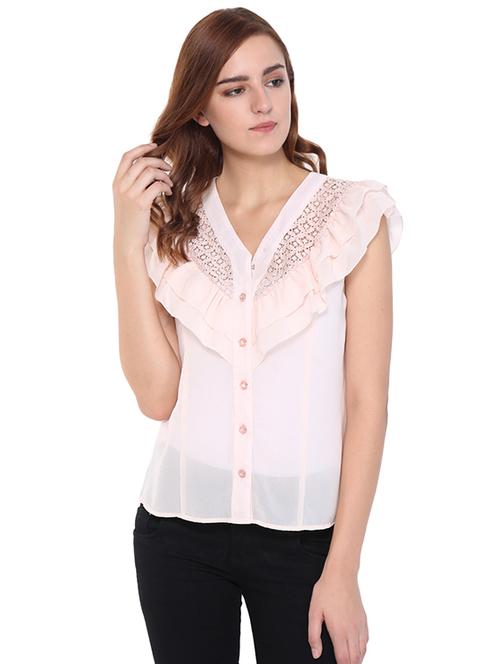 crochet ruffled detail button up top - 15568200 - Very Small Image - 1
