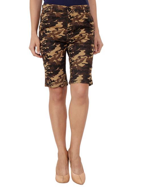camouflage print high waist shorts - 15568319 - Very Small Image - 1