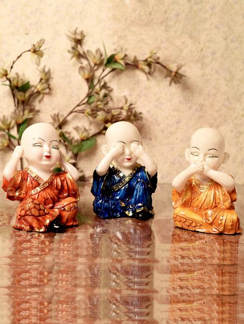 decorative set of 3 baby buddha statue - 15569316 - Very Small Image - 1