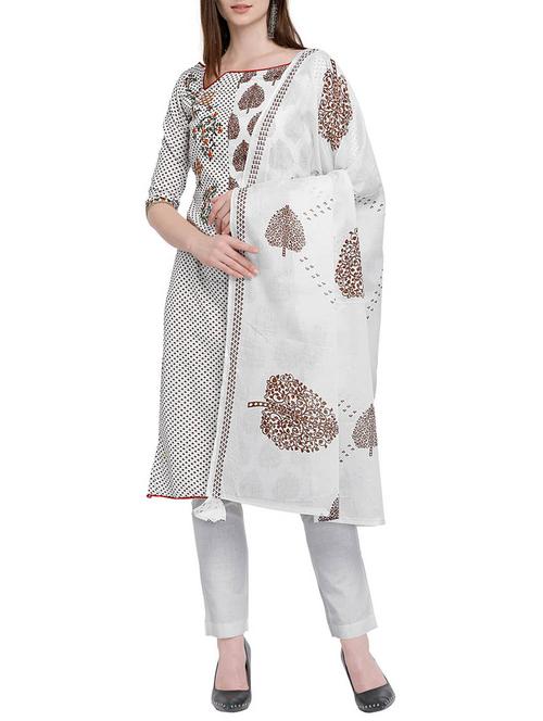 printed unstitched pant suit - 15569477 - Very Small Image - 1