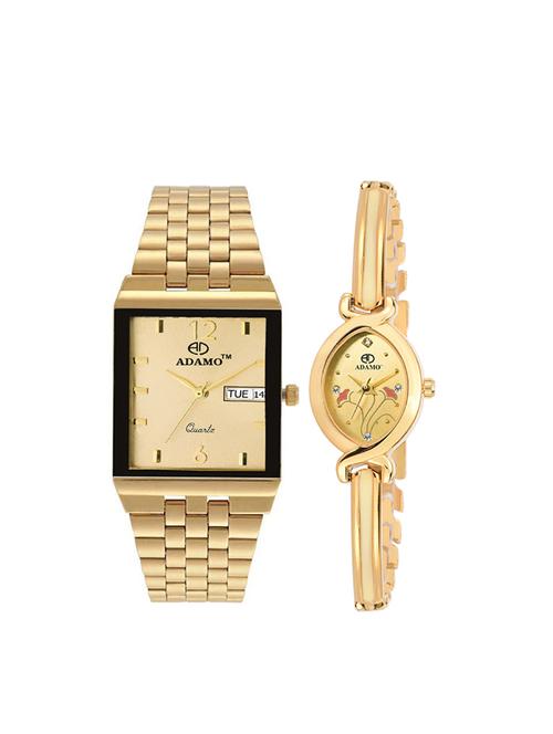 metal strap analog couple watch - 2251-1918ym04 - 15569718 - Very Small Image - 1