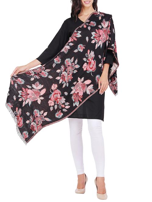 floral frayed edge shawl - 15569891 - Very Small Image - 1