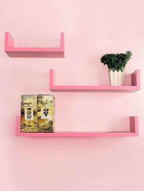 u-shaped floating set of 3 wall shelf - 15569960 - Very Small Image - 1