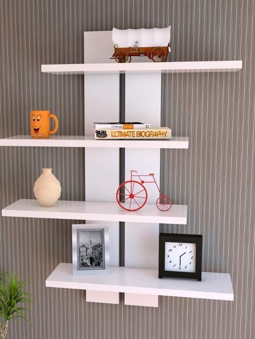 ladder shape 4 tier designer wall shelf - 15569996 - Very Small Image - 1