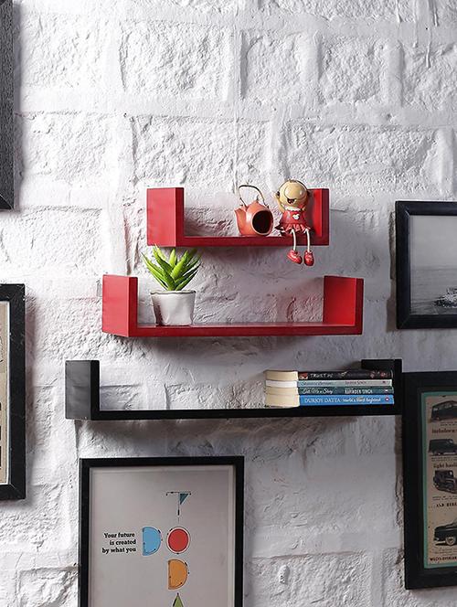 u-shaped floating set of 3 wall shelf - 15569997 - Very Small Image - 1