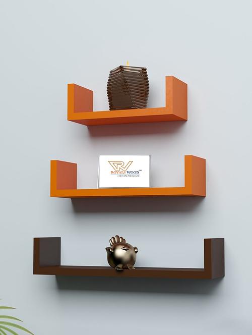 u-shaped floating set of 3 wall shelf - 15570000 - Very Small Image - 1