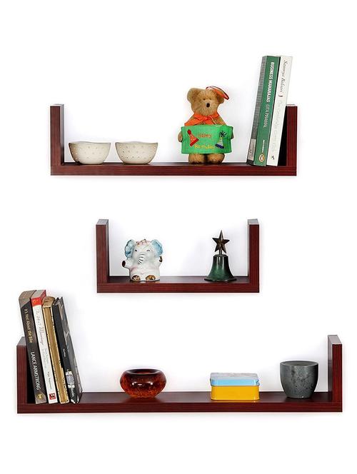 u-shaped floating set of 3 wall shelf - 15570001 - Very Small Image - 1