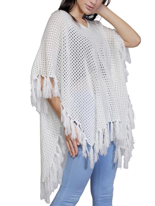 tassel detail knitted poncho - 15570493 - Very Small Image - 1