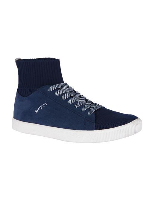 navy Fabric lace up sneakers - 15572532 - Very Small Image - 1
