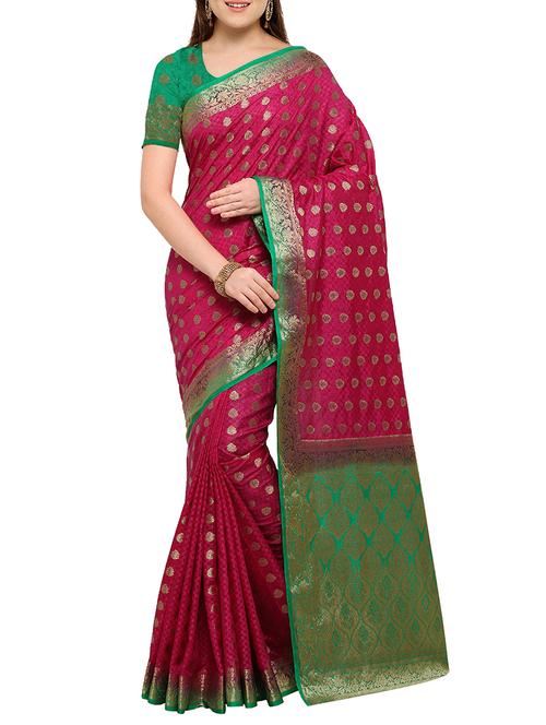 zari motifs kanjivaram saree with blouse - 15572679 - Very Small Image - 1