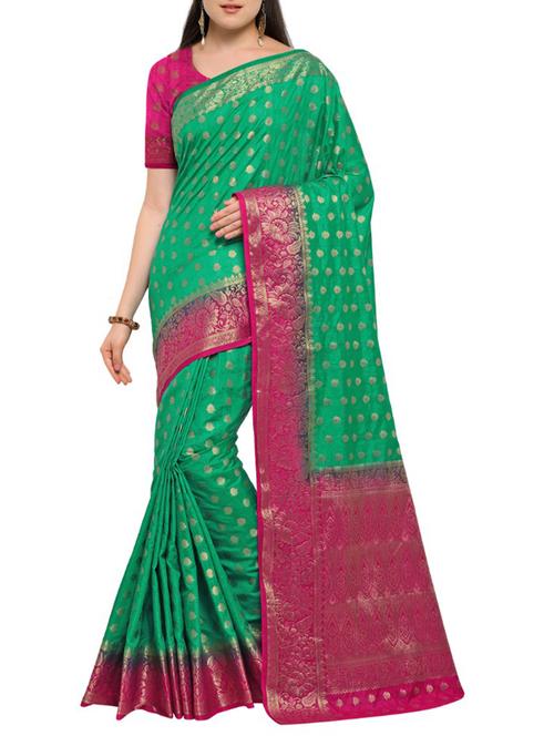zari motifs kanjivaram saree with blouse - 15572684 - Very Small Image - 1
