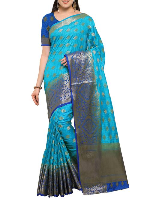 zari motifs kanjivaram saree with blouse - 15572686 - Very Small Image - 1