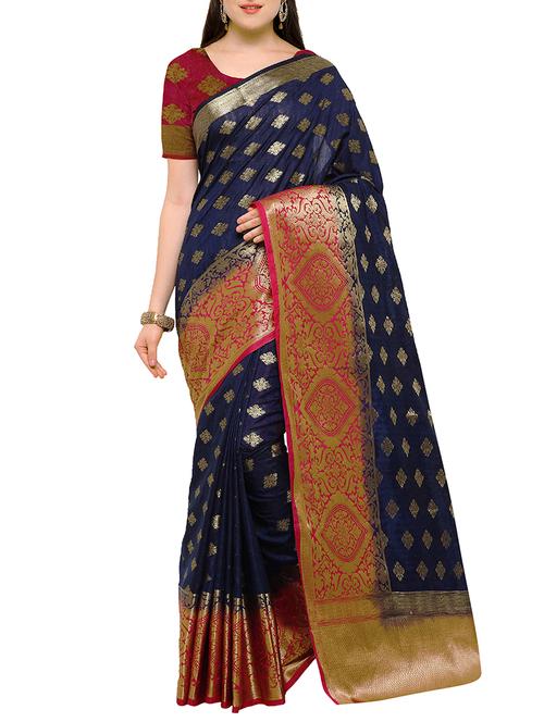 zari motifs kanjivaram saree with blouse - 15572687 - Very Small Image - 1