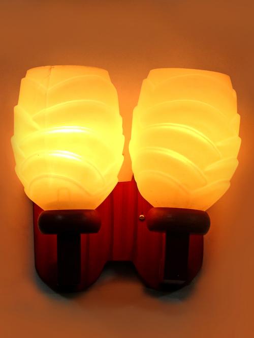 lakshya new stylish twins hand decorative colorful glass wall lamp light with royal wooden fitting dn-2wa251 - 15573732 - Very Small Image - 1