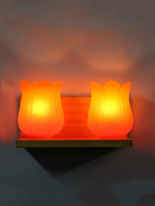 lakshya new royal & stylish twins wall lamp light with hand decorative colorful glass (set of two) -pl13 - 15573744 - Very Small Image - 1