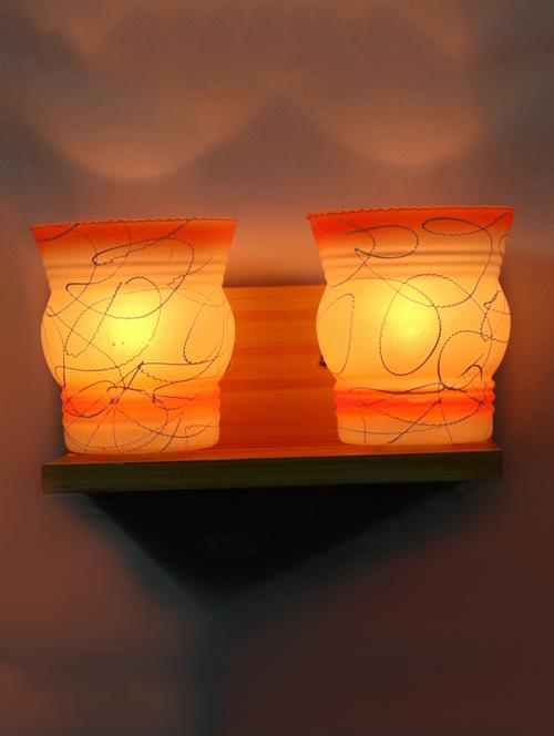 lakshya new royal & stylish twins wall lamp light with hand decorative colorful glass (set of two) -pl15 - 15573746 - Very Small Image - 1