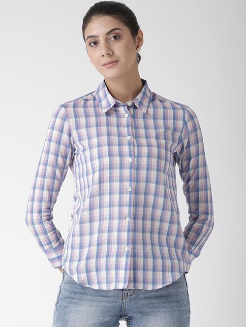 back pleat detail checkered shirt - 15574043 - Very Small Image - 1