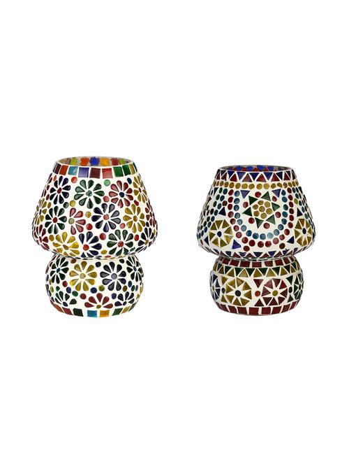 attractive colorful hand decorative designer mosaic table lamp combo set (decorative with beads and chips) - 15574335 - Very Small Image - 1