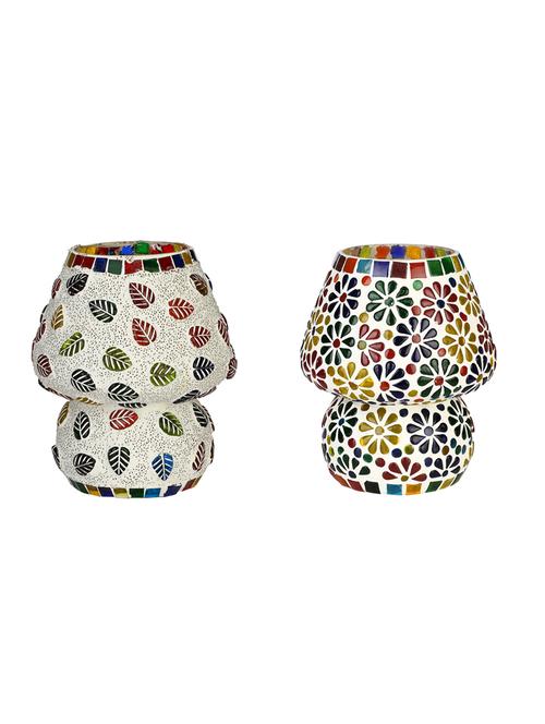 attractive colorful hand decorative designer mosaic table lamp combo set (decorative with beads and chips) - 15574336 - Very Small Image - 1