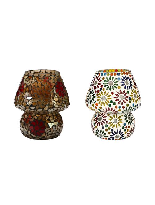 attractive colorful hand decorative designer mosaic table lamp combo set (decorative with beads and chips) - 15574344 - Very Small Image - 1