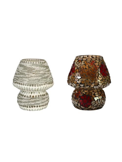 attractive colorful hand decorative designer mosaic table lamp combo set (decorative with beads and chips) - 15574348 - Very Small Image - 1