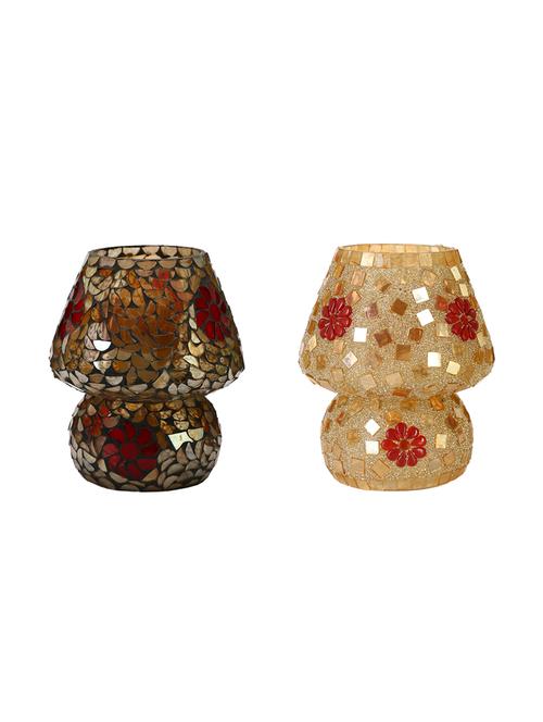 attractive colorful hand decorative designer mosaic table lamp combo set (decorative with beads and chips) - 15574351 - Very Small Image - 1