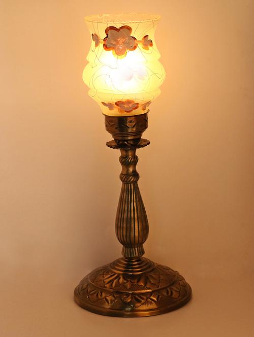 new designer bed corner & central table lamp with colorful decorative glass and royal look high quality stand (set of 2) - 15574494 - Very Small Image - 1