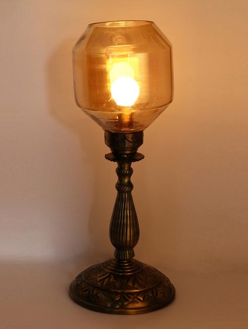 new and trendy designe antique central table lamp with designer glass & high quality stand for imperial feeling (set of 2) - 15574526 - Very Small Image - 1