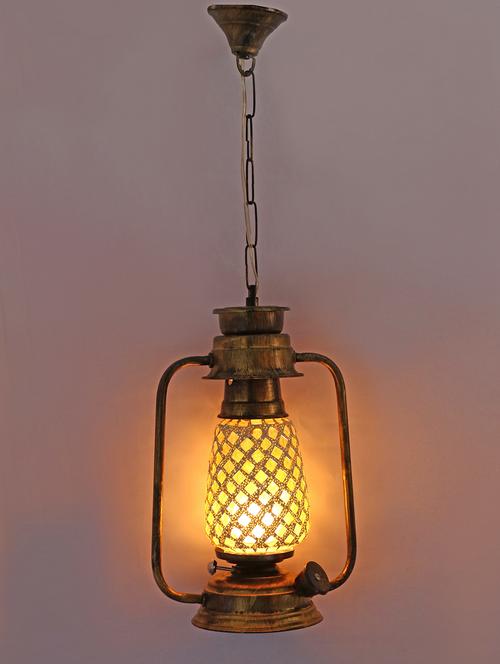 antique pendant hanging lantern lamp light with colorful glass perfect match of trading and traditional - 15574567 - Very Small Image - 1