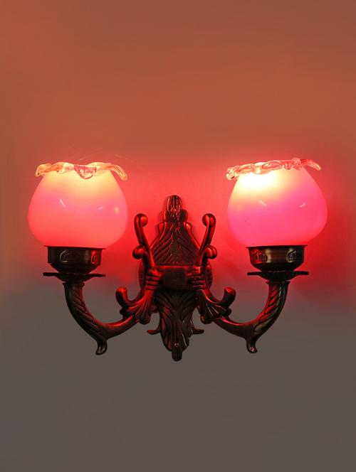 lakshya stylish twins wall twins hand decorative colorful glass wall lamp light with royal metal fitting d29 - 15574807 - Very Small Image - 1
