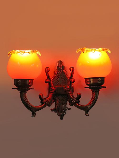 lakshya stylish twins wall twins hand decorative colorful glass wall lamp light with royal metal fitting d30 - 15574808 - Very Small Image - 1