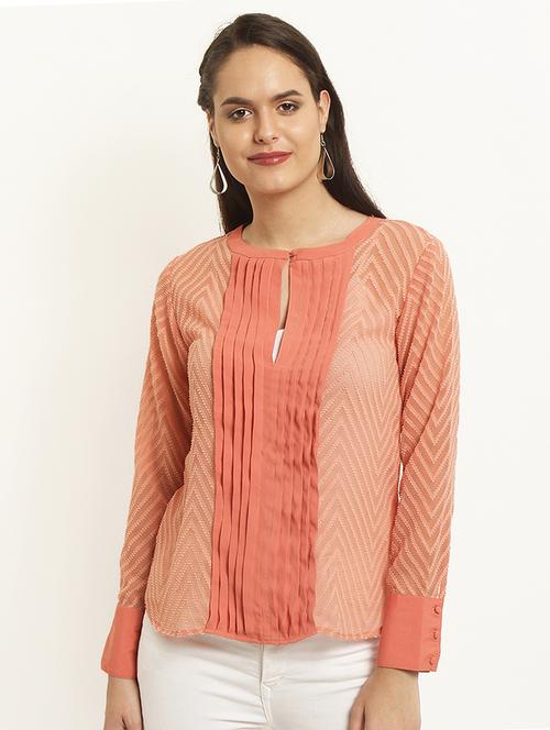 long sleeved pintuck detail top - 15574850 - Very Small Image - 1