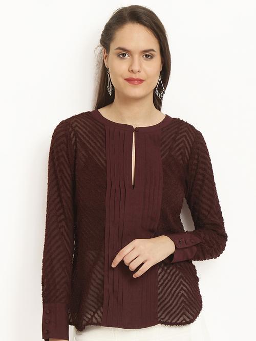 long sleeved pintuck detail top - 15574851 - Very Small Image - 1